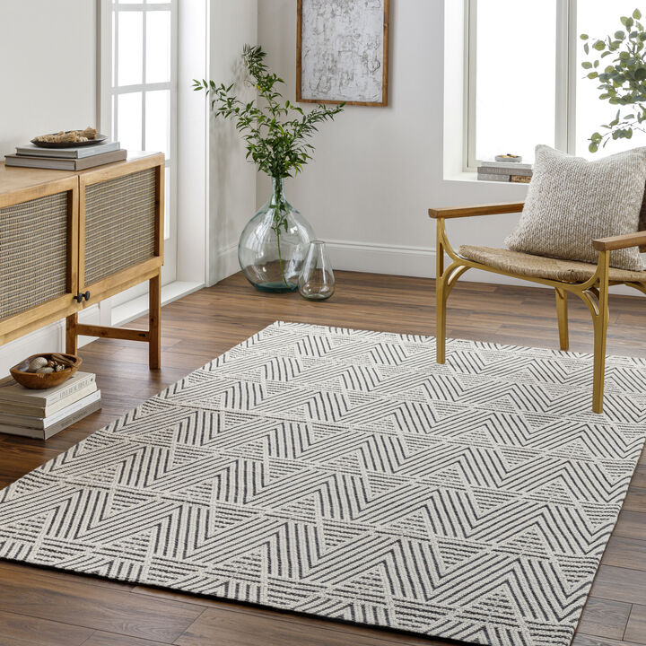 Nevada NVD-2302 6' x 9' Black Rug