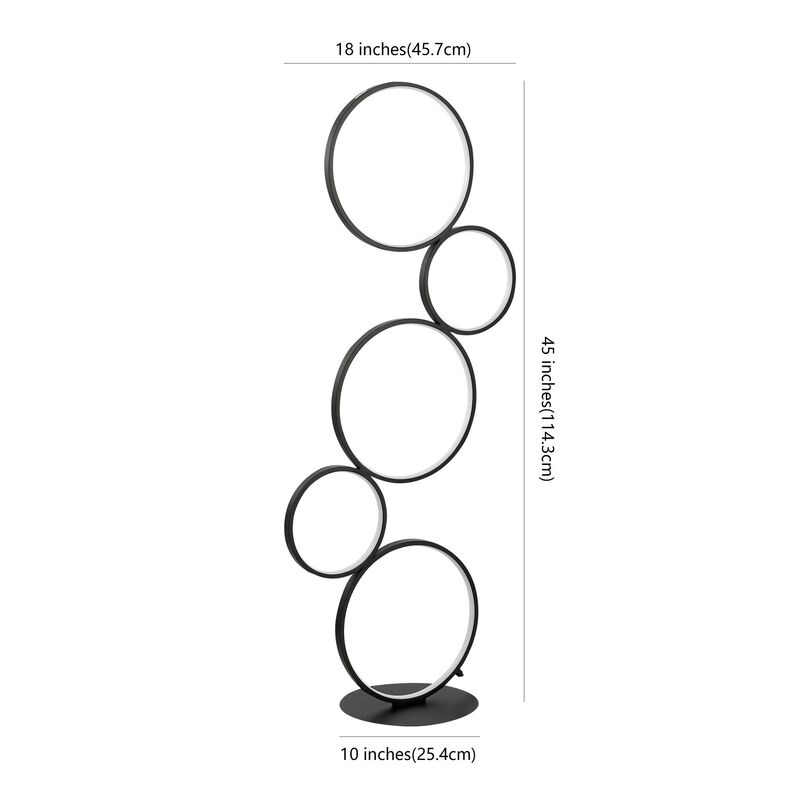 Pluto 5-Light Contemporary Modern Iron/Aluminum Integrated LED Floor Lamp