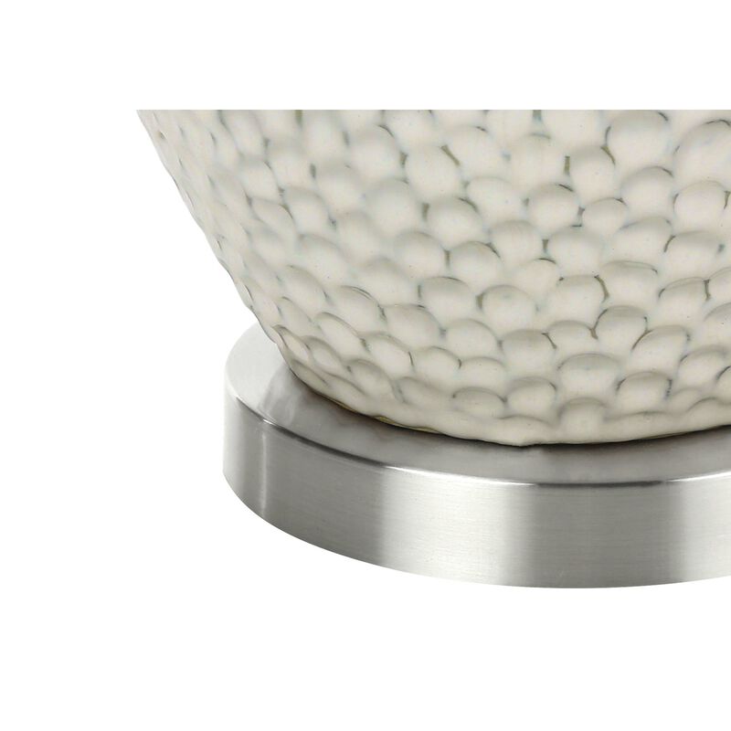 Monarch Specialties I 9607 - Lighting, 28"H, Table Lamp, Cream Ceramic, Ivory / Cream Shade, Contemporary