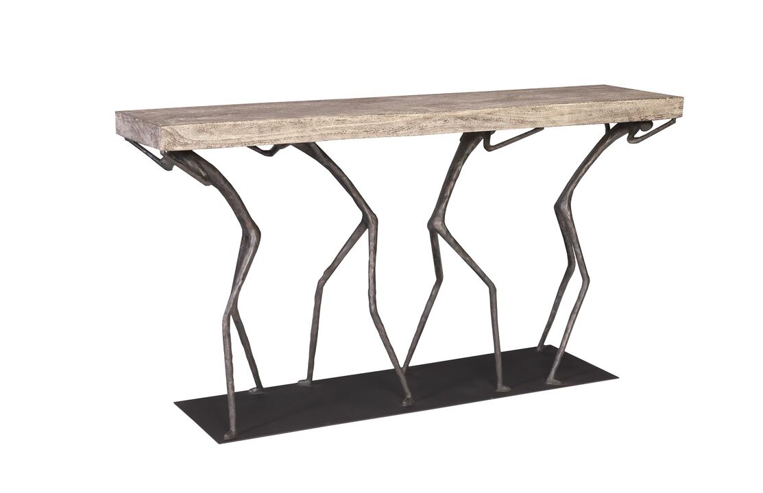 Atlas Console Table on Metal Base