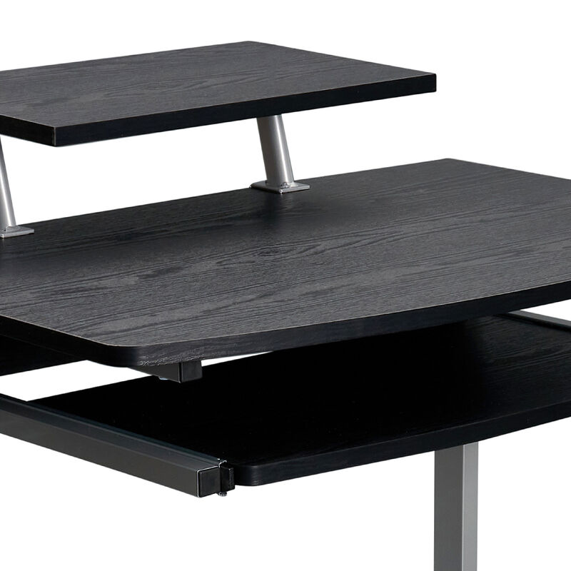 Compact Computer Cart With Storage, Espresso