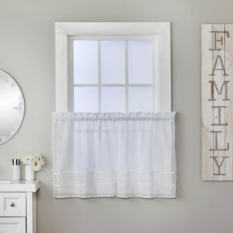 SKL Home By Saturday Knight Ltd Daisy Lace Tier Pair - 56X36", White