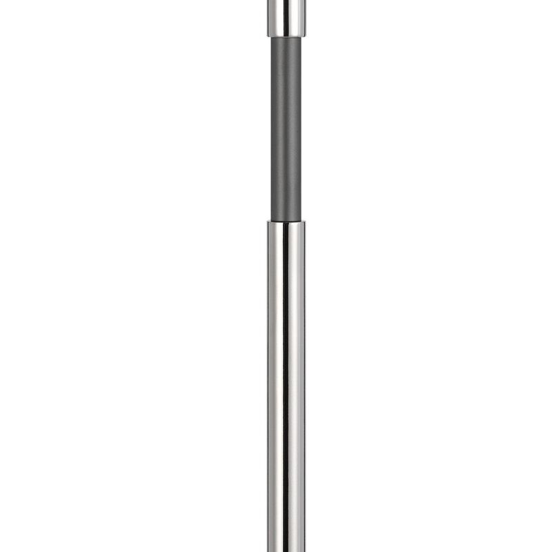 Siu 30 Inch Table Lamp, Chrome Metal Thin Pole w Finial, White Shade - Benzara