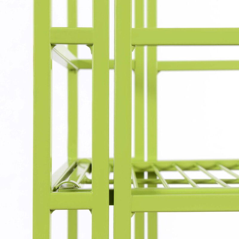 Convenience Concepts Xtra Storage 4 Tier Folding Metal Shelf Lime