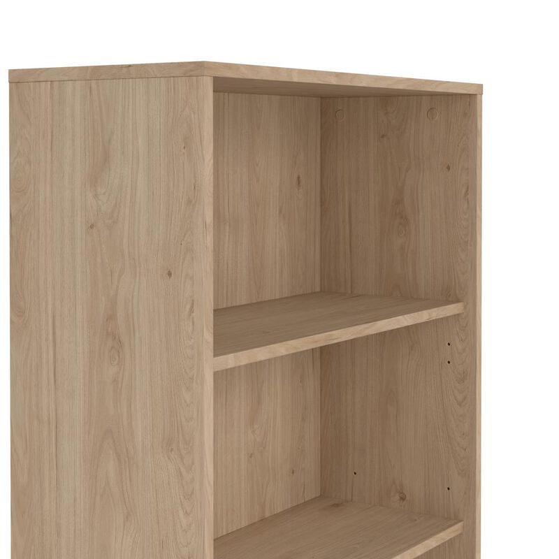 Tvilum Adjustable 3 Shelf Bookcase, Open Storage Home Office Bookshelf, Jackson Hickory