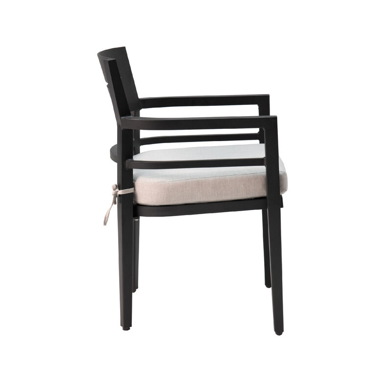 Aluminum Outdoor Patio Dining Chairs with Plush Cushions (Set of 4)