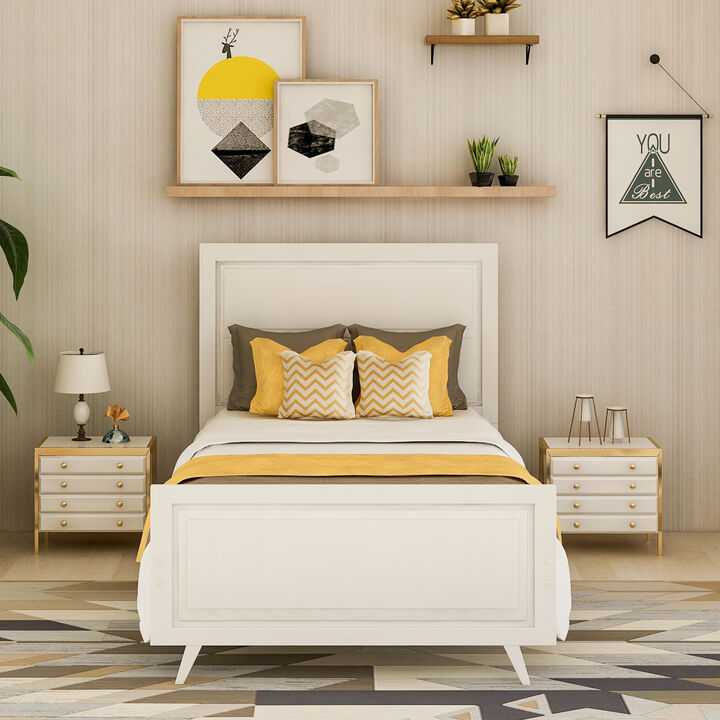 Merax Wood Platform Bed with Headboard and Wood Slat Support