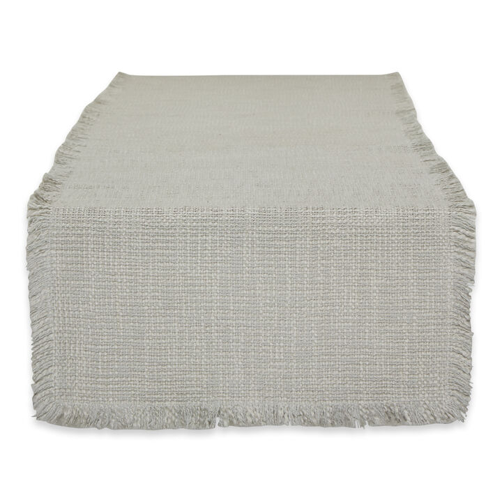 72" Blue Solid Basket Fringe Table Runner