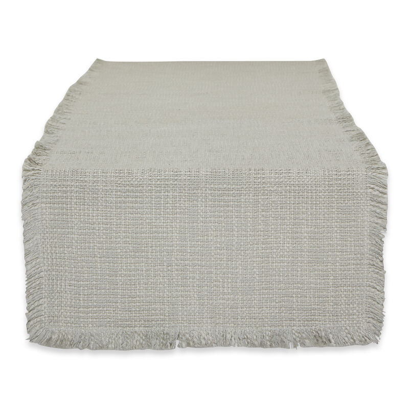 72" Blue Solid Basket Fringe Table Runner