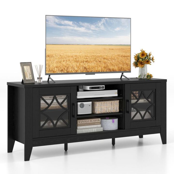 Hivvago Farmhouse TV Stand for TVs Up to 65 Inches 4 Adjustable Shelves