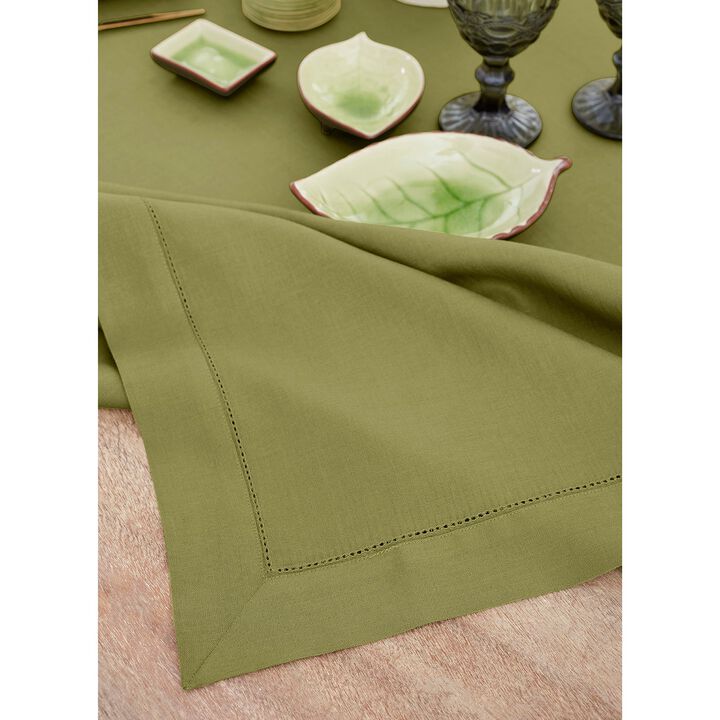 Solino Home 100% Pure Linen Tablecloth | Classic Hemstitch
