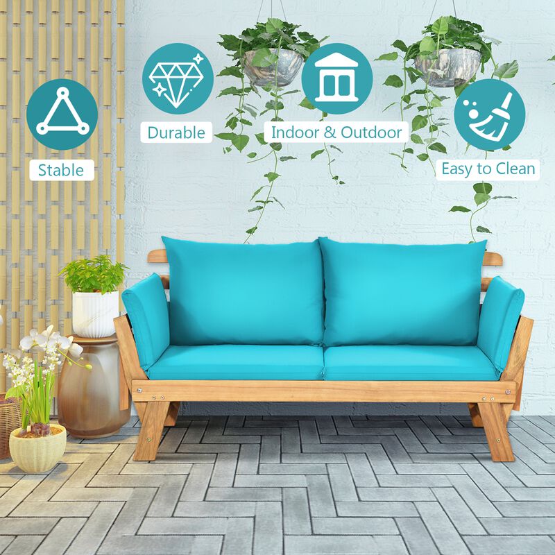 Adjustable  Patio Convertible Sofa with Thick Cushion