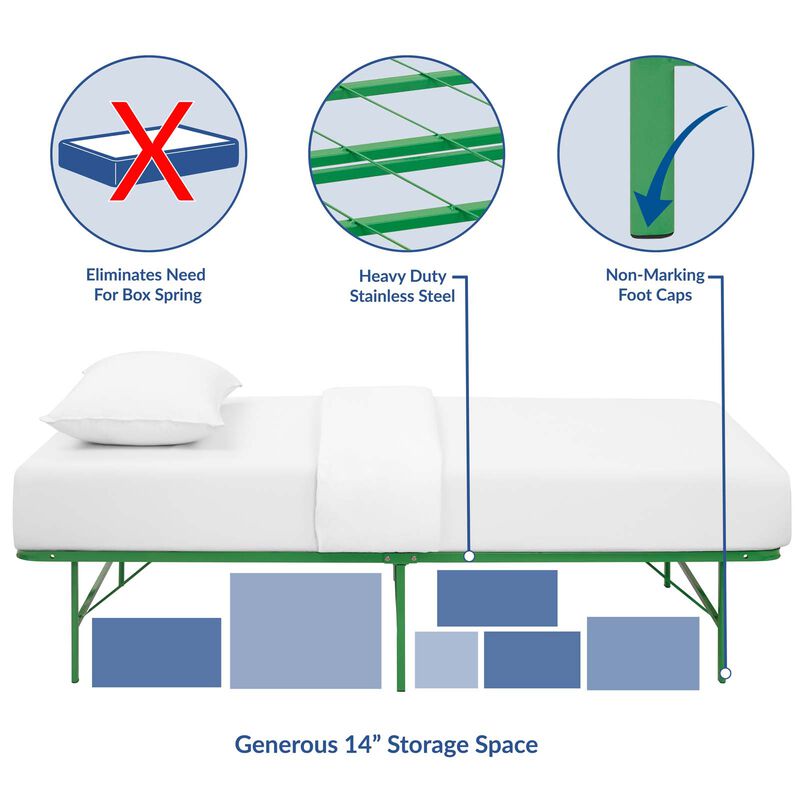 Modway - Horizon Twin Stainless Steel Bed Frame