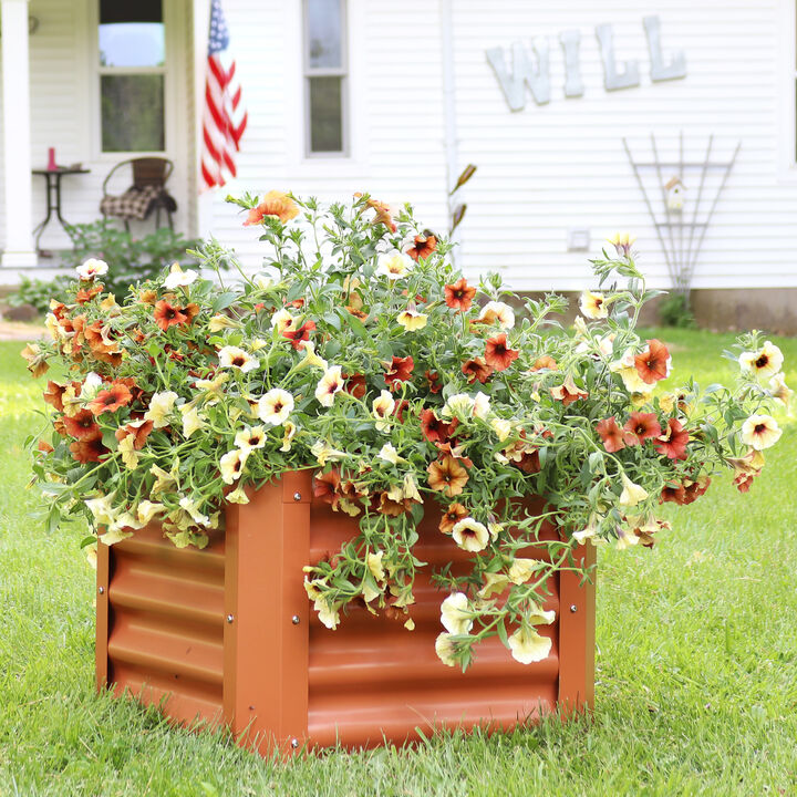 Sunnydaze 41" Square Steel Raised Garden Bed