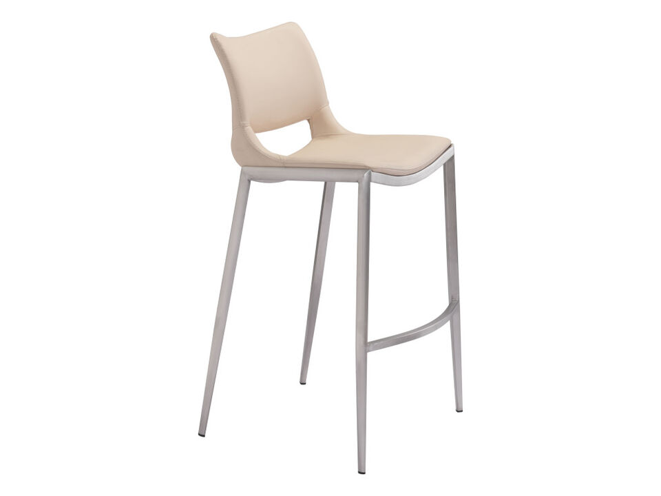 Ace Barstool (Set of 2) Light Pink & Silver