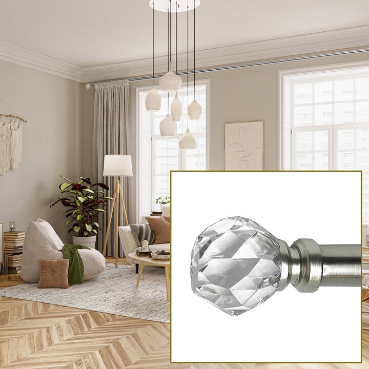 Esencial Facet Curtain Rod Set, Adjustable Length From 72" to 144"