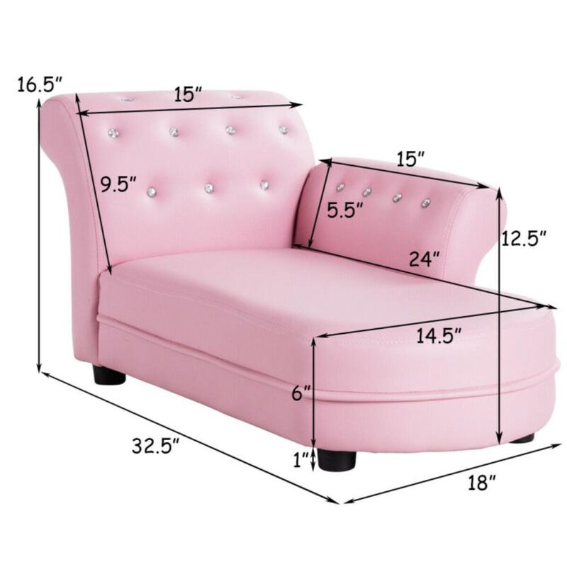 Hivvago Armrest Relax Chaise Lounge Kids Sofa