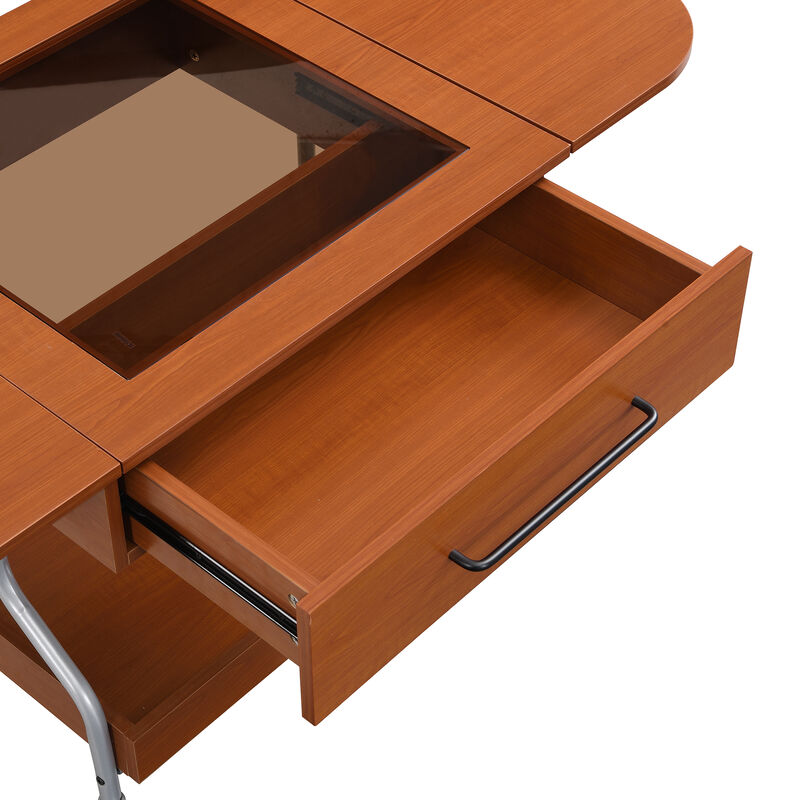 Merax Modern Extended Coffee Table with Wheels