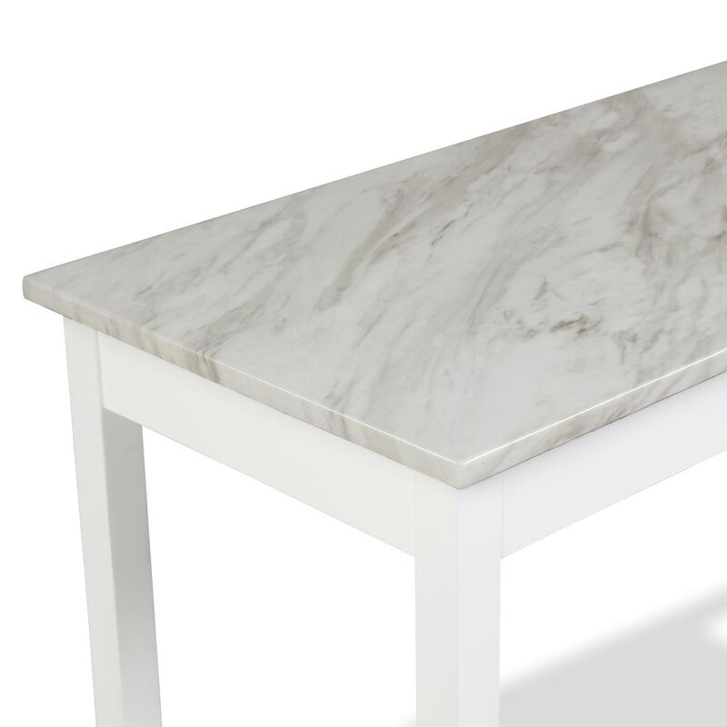 New Classic Furniture Furniture Celeste Faux Marble & Wood Writing Table in White