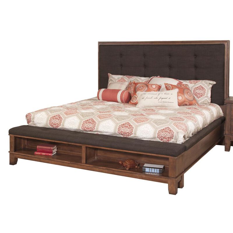 New Classic Furniture Furniture Cagney Contemporary Solid Wood 6/0 Wk Bed in Brown