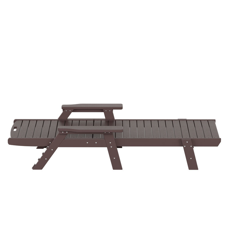WestinTrends Adirondack Outdoor Chaise Lounge with Side Table Set