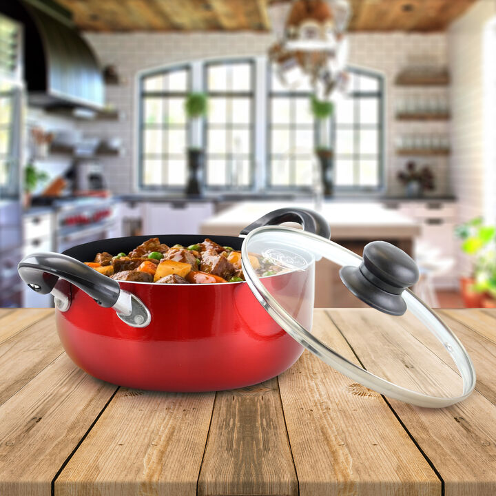 Better Chef 13 Quart Aluminum Dutch Oven in Red