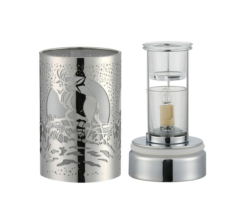 7" Touch lamp/Oil burner/Wax warmer- Silver Elk