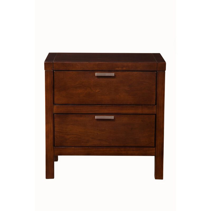Subtle Finish SelectWood Nightstand, Brown-Benzara