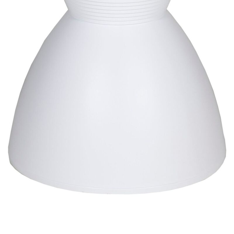 Hillary 17 Inch Side Table, Indoor Outdoor, Hourglass Shape, White Finish - Benzara