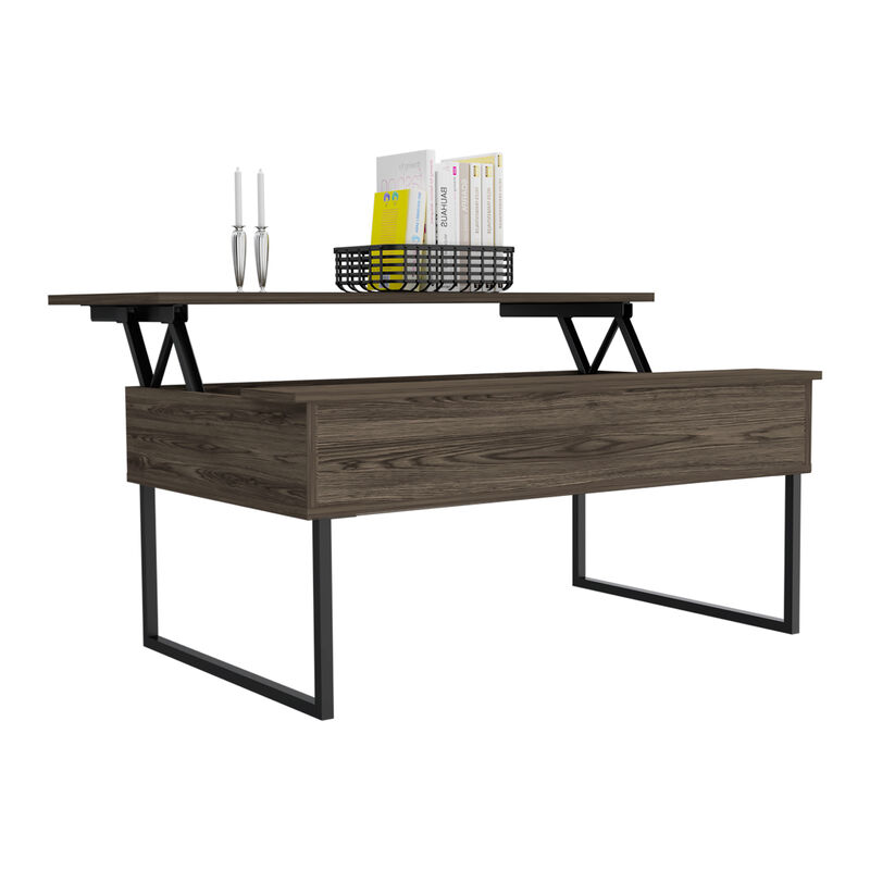 Lift Top Coffee Table Cessarr, Living Room, Dark Walnut