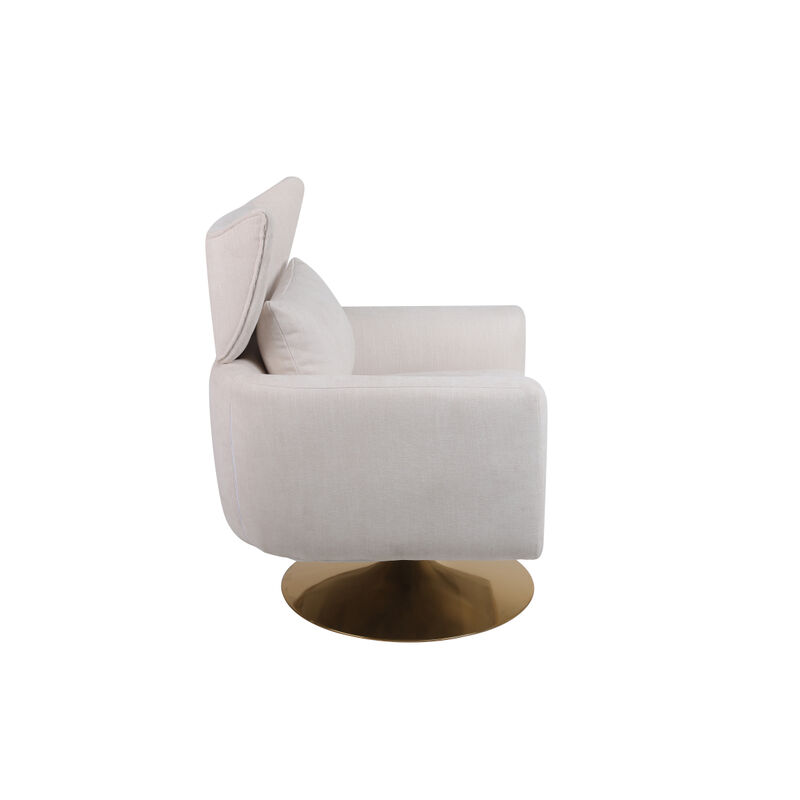 Classic Mid-Century 360-Degree Swivel Accent Chair, Linen