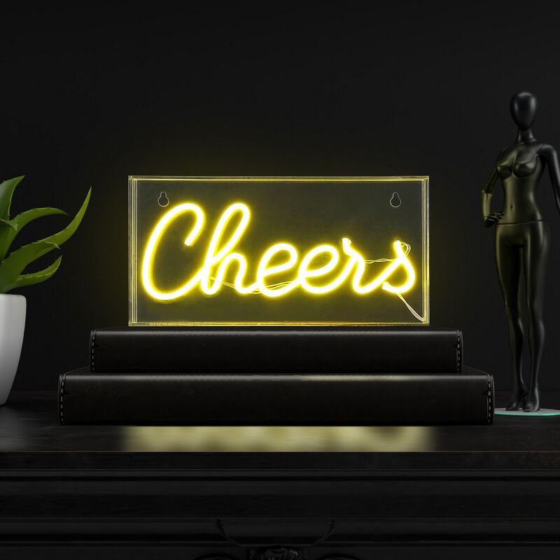 Cheers 11.8" Contemporary Glam Acrylic Box USB Operated LED Neon Light