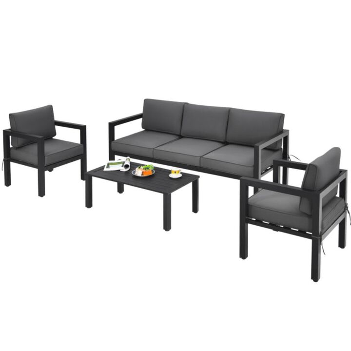 Hivvago 4 Pieces Outdoor Furniture Set for Backyard and Poolside