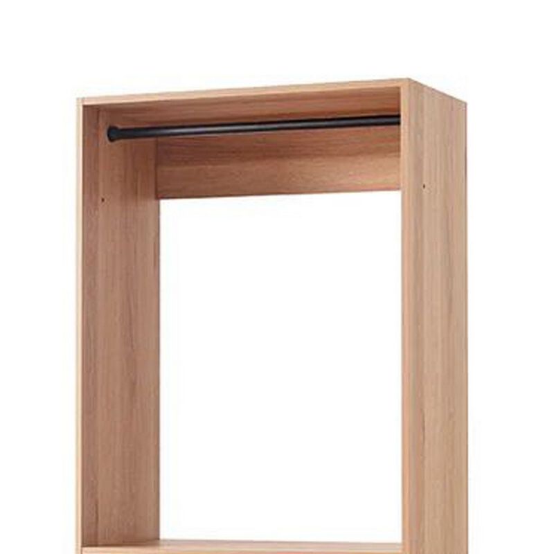 Dee Modular Closet System, 2 Compartments, 2 Hanging Rods, Oak Brown
