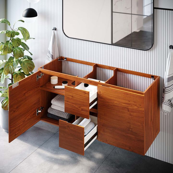 Scenic 48" Double Wall-Mount Bathroom Vanity Cabinet
