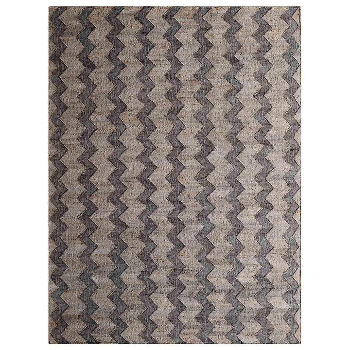 HAND WOVEN FLAT WEAVE KILIM JUTE ECO-FRIENDLY Contemporary AREA RUGS  - 5'x8', Rectangle Beige Charcoal Color, Contemporary, High Pile, Natural Fiber, Outdoor Indoor Handmade Area Rugs (J00030)