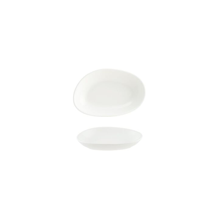Vago 6" x 4" x h:1" Organic Warm White Porcelain Platter (Set of 2)