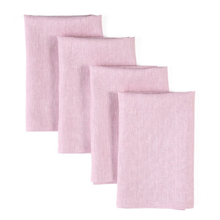 Solino Home 100% Pure Linen Dinner Napkins 20 x 20 Inch Set of 4 | Athena