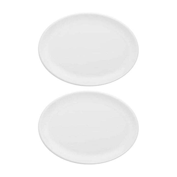 Porcelain Delta-Coupe 6.5" x 4.25" x h:1.25" Oval White Porcelain Platter (Set of 2)