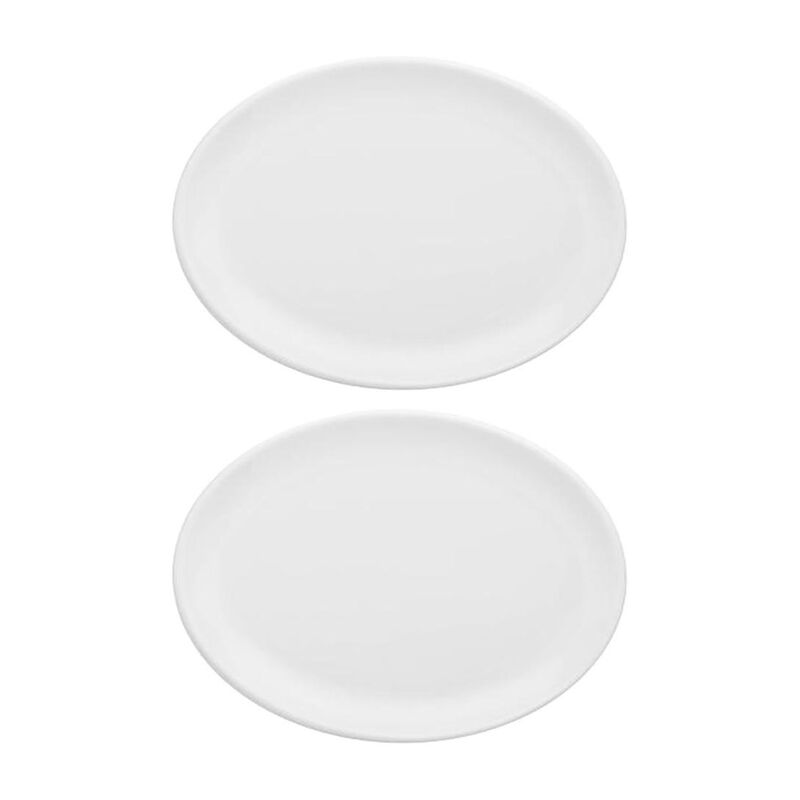 Porcelain Delta-Coupe 6.5" x 4.25" x h:1.25" Oval White Porcelain Platter (Set of 2)