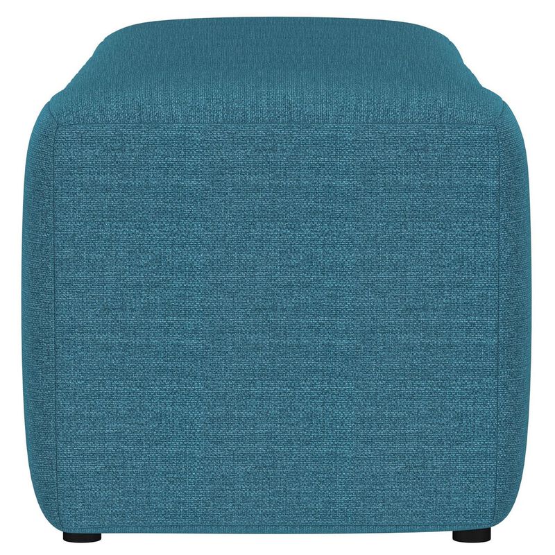 Sanna Accent Bench, Modern Channel Tufted Peacock Blue, 54 Inch - Benzara