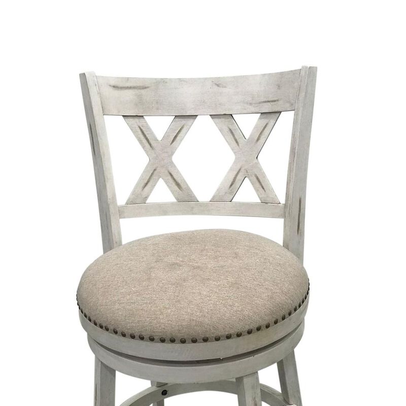 Carolina Living Sussex Deluxe Swivel Barstool - Set of 2 - Sand - Beige Upholstery