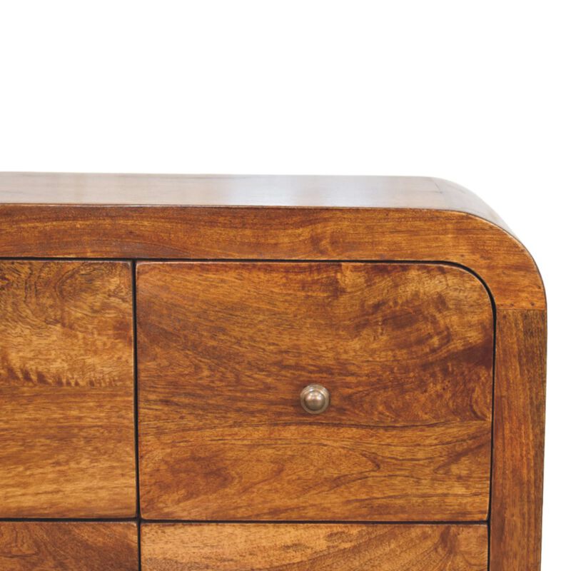 Artisan Furniture Solid Wood Darcy 3 over 3 Drawer Chest in Chestnut Finish