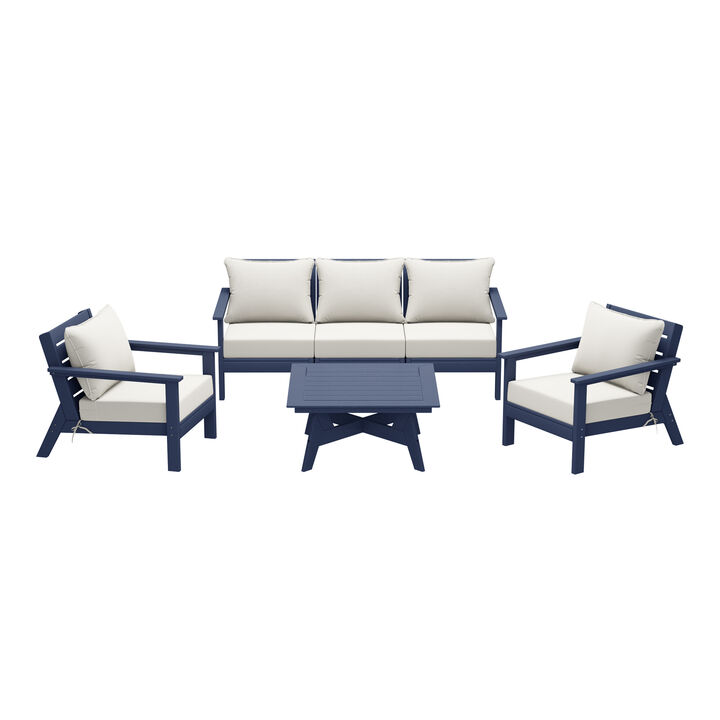 WestinTrends Outdoor 6-Piece Modular Sectional Patio Furniture Sofa Set