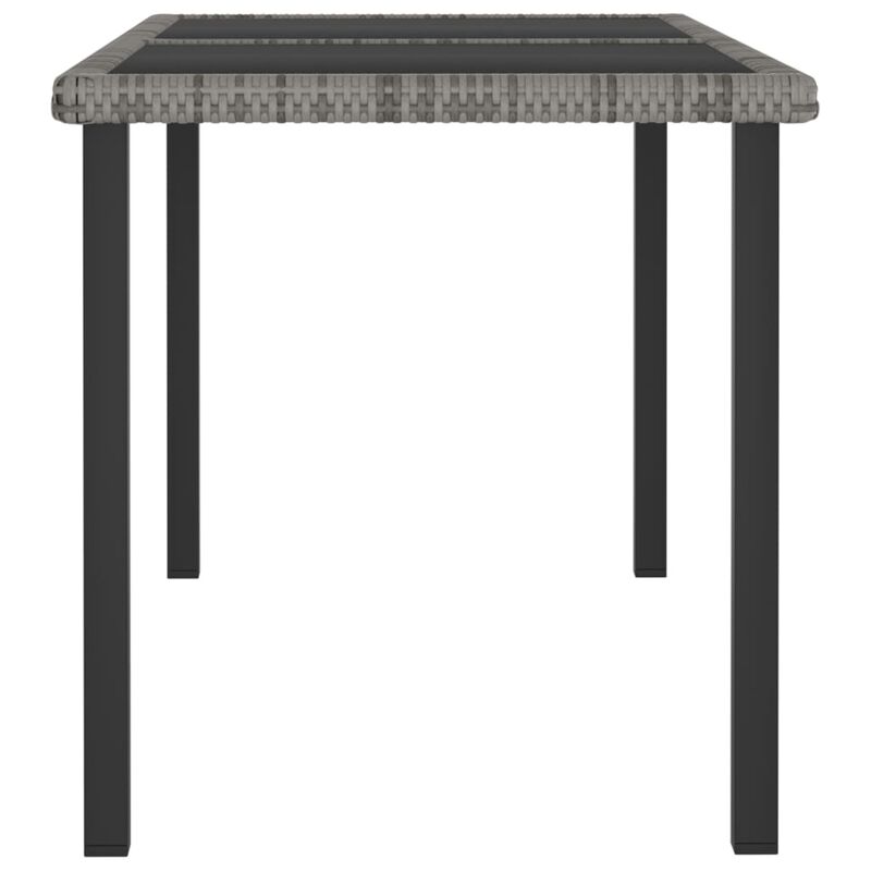 vidaXL Garden Dining Table Gray 55.1"x27.6"x28.7" Poly Rattan