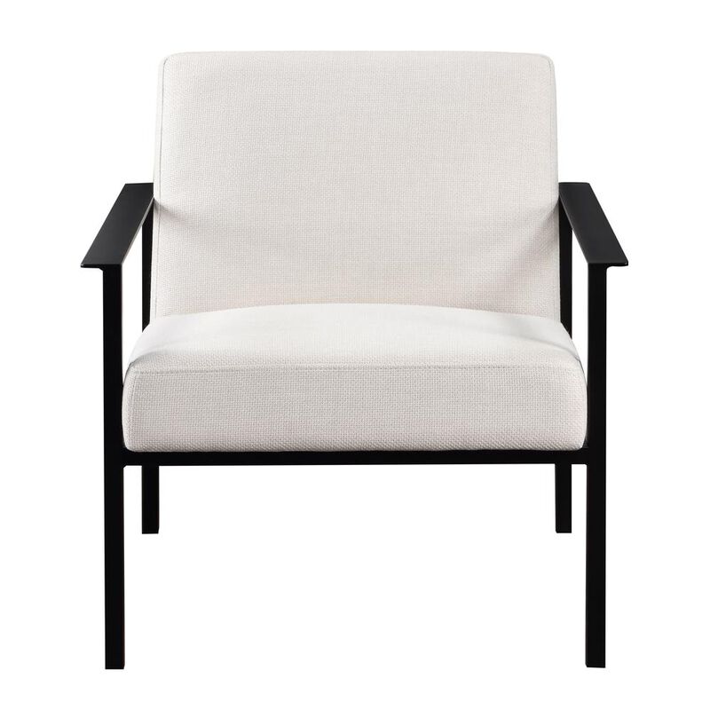 Comfort Pointe Milano Oatmeal White Stationary Metal Accent Chair