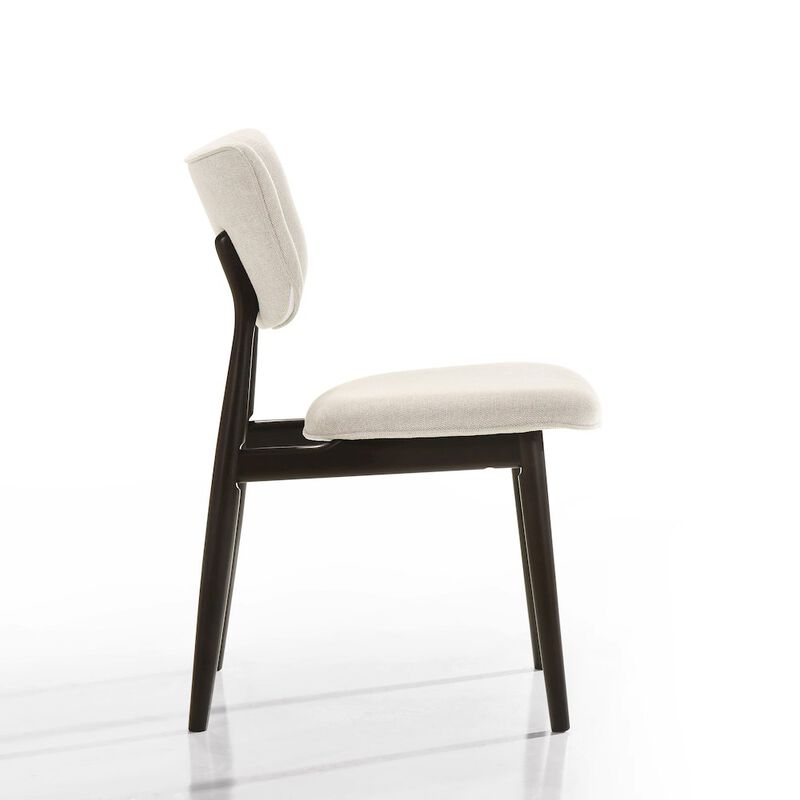 Omax Decor Joss Solid Wood Dining Chairs in Oatmeal Fabric Upholstery (Set of 2)