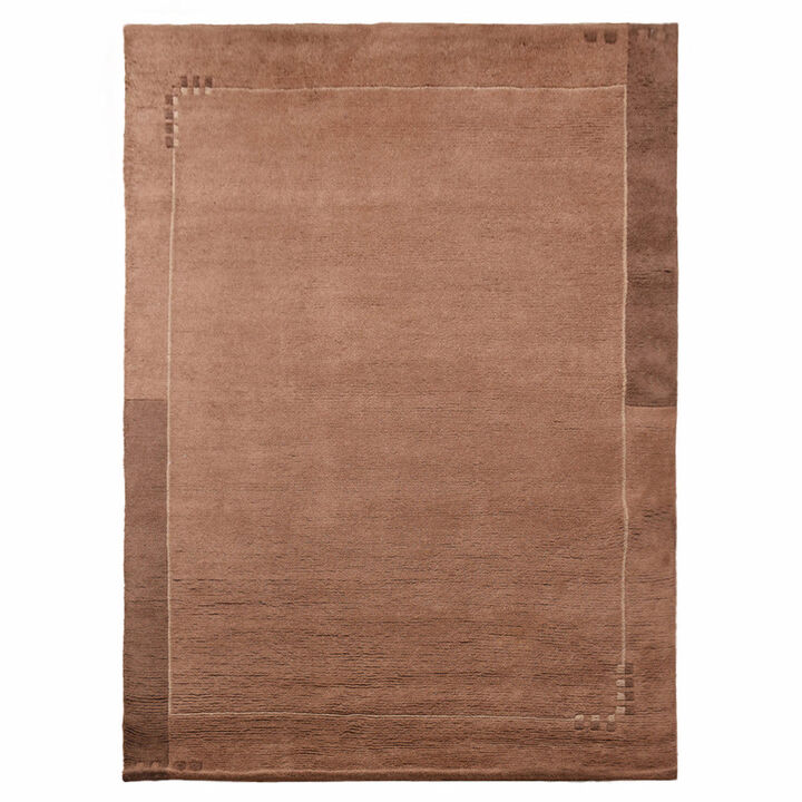 Rugsotic Carpets Hand Knotted Tibbati Wool 2'3''x4'6'' Area Rug Contemporary Brown T00205