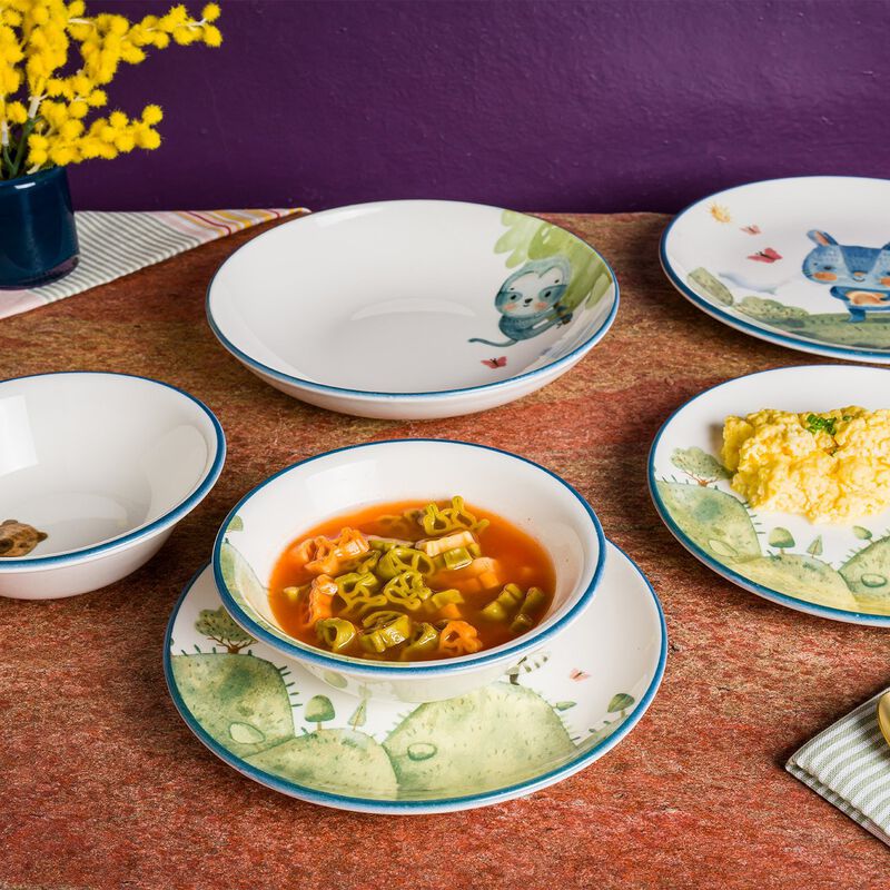 Minimeals dia.8.25" Round Decorated Porcelain Plate (Set of 2)