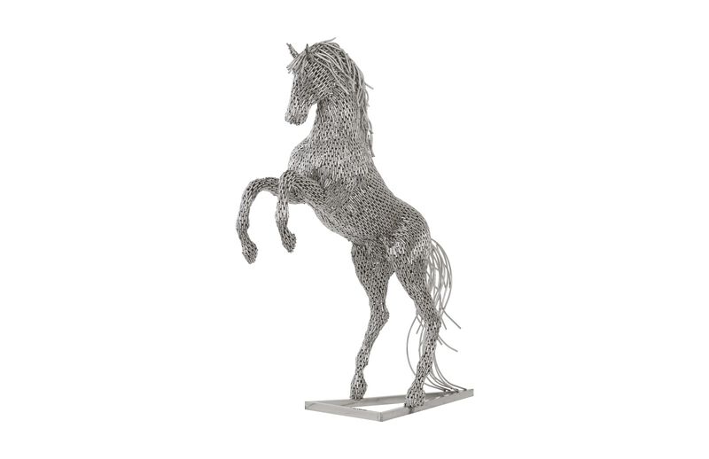Horse Pipe Rearing Sculpture